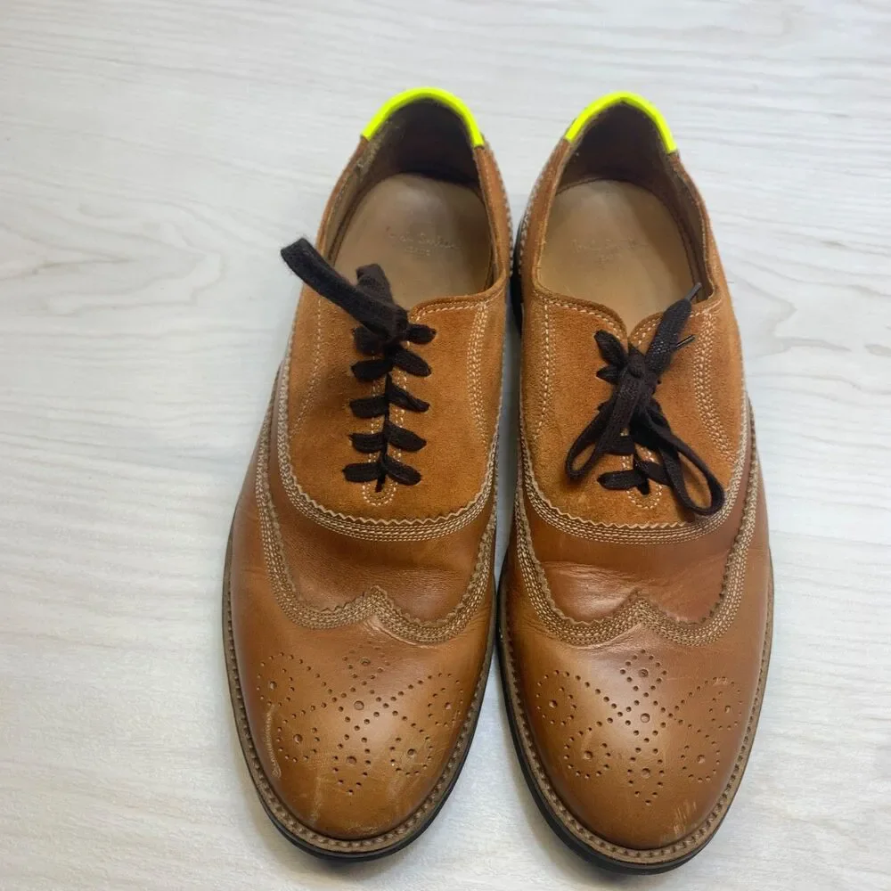 Paul Smith Shoes Mens Size 43 Brown Leather Brogue‎ Wingtip Oxford Made Italy